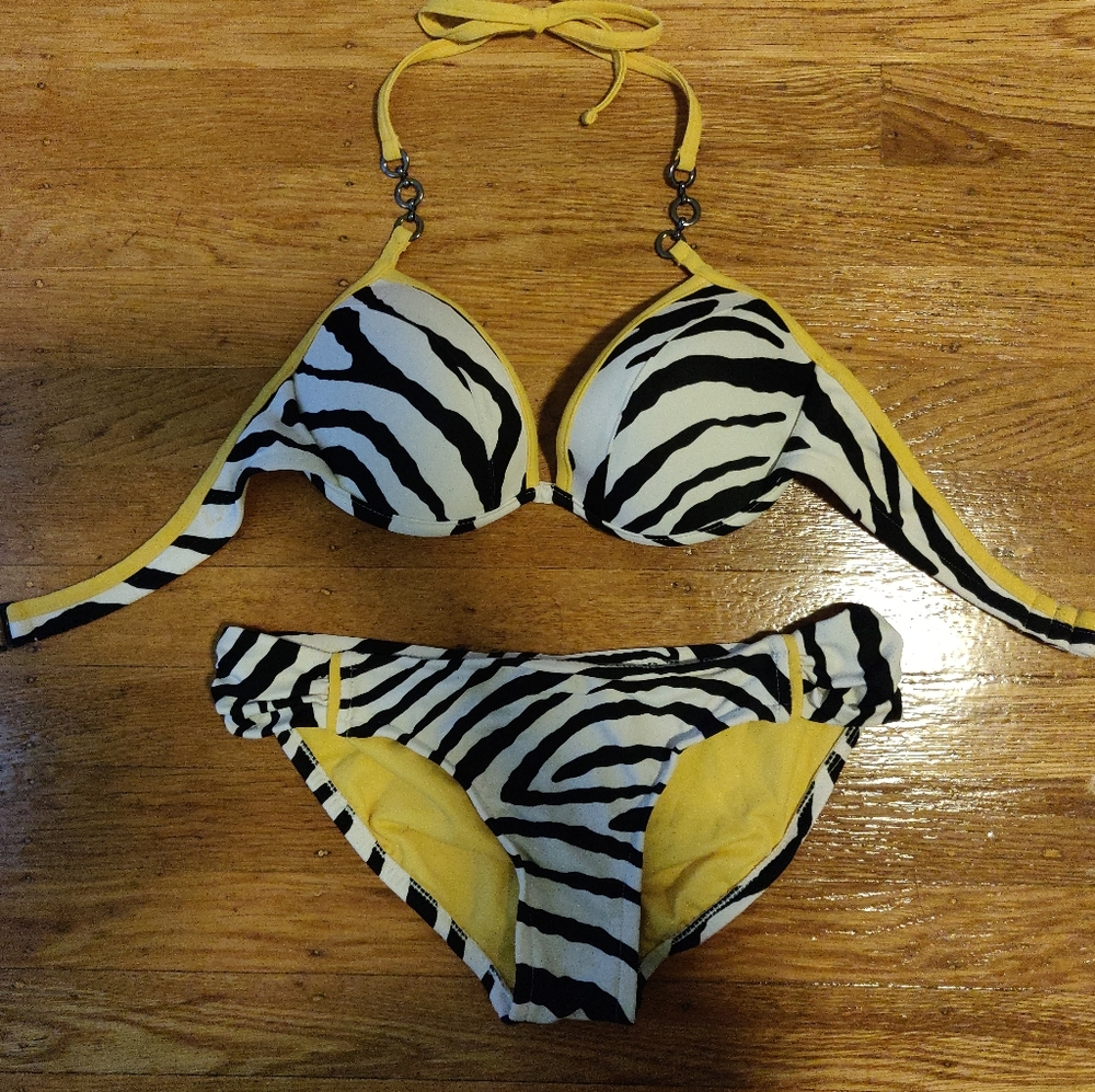 Zebra Print Push-up Bikini